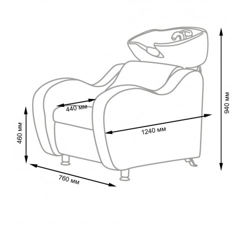Парикмахерская мойка МД-124, с термостёжкой