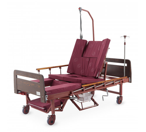 Кровать механическая YG-5 (ММ-5124Д-01) с боковым переворачиванием, туалетным устройством и функцией «кардиокресло»