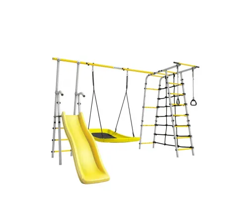 Детский спортивный комплекс для дачи ROMANA Богатырь Плюс - 2 (желтый/серый)
