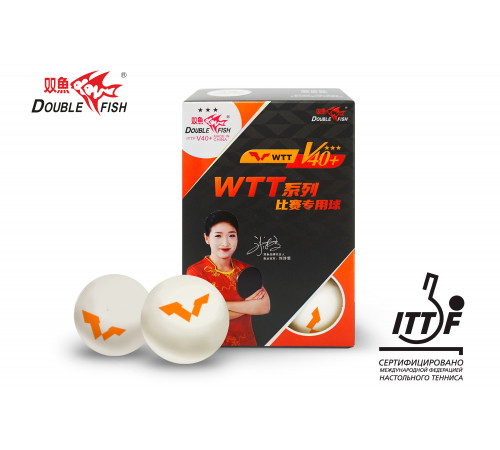 Мячи для н/т Double Fish V40+ 3 star WTT (6шт.)
