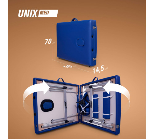 Массажный стол UNIX Мастер / Master 2 секции синий