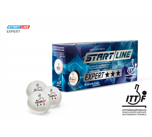 Мячи Start line EXPERT V40+ 3* (ITTF) (10 шт)